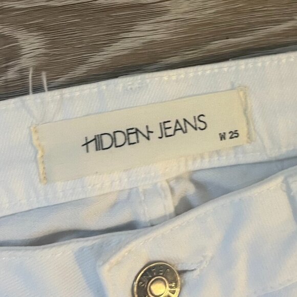 Hidden Jeans Ripped White Size 25 Women's Distressed Boyfriend - Picture 4 of 6
